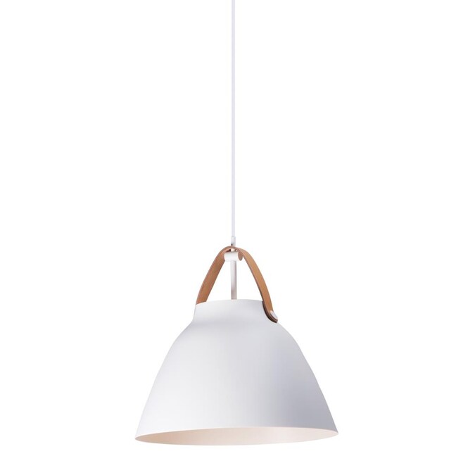 Maxim Lighting Nordic 60-Light Tan Leather/White Transitional Dome Medium Hanging Pendant Light