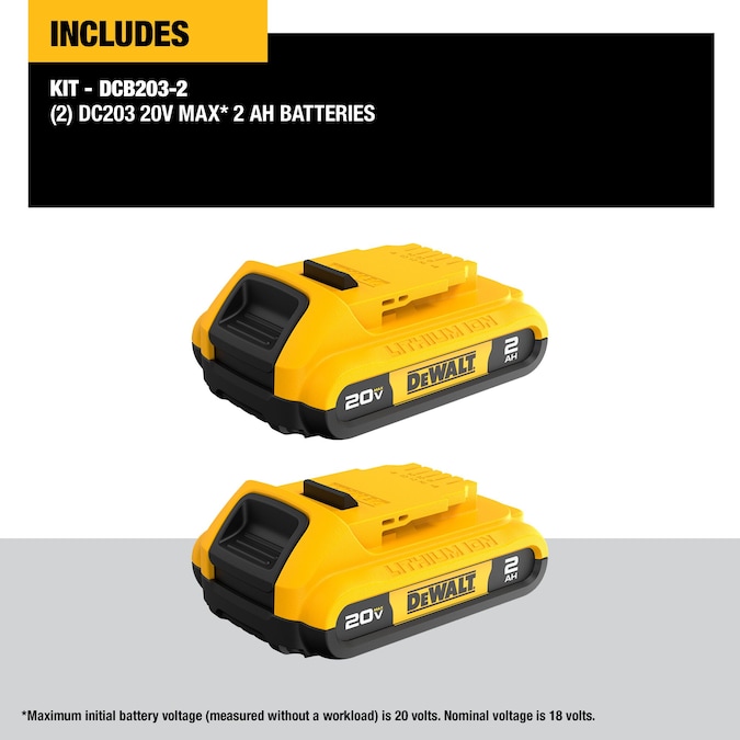 DEWALT 20-V 2-Pack Lithium-ion Battery (2 Ah) - Image 4