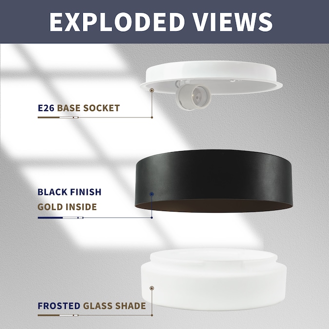 LTMATE JAZAVA 1-Light 13.8-in Matte Black Led, Flush Mount Light - Image 2