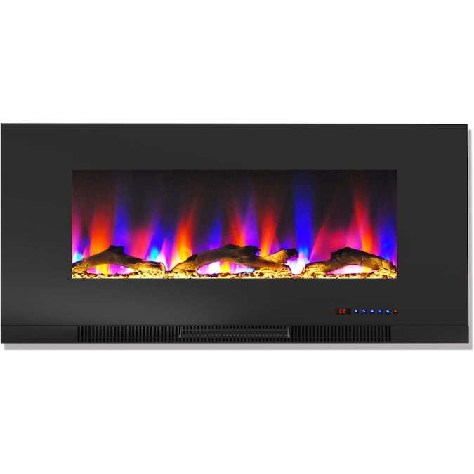 Cambridge 42-in W Black Fan-forced Wall-mount Electric Fireplace with Remote Control Included