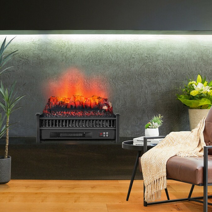 Clihome 23-in W Black Fan-forced Wall-mount Electric Fireplace with Remote Control Included - Image 4