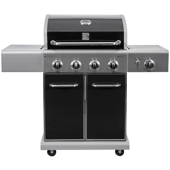 Kenmore Black/Stainless Steel 4-Burner Liquid Propane Gas Grill with 1 Side Burner