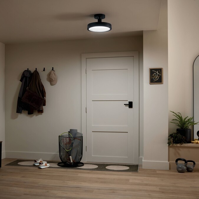 Kichler Riu 1-Light Black LED Flush Mount Light - Image 6