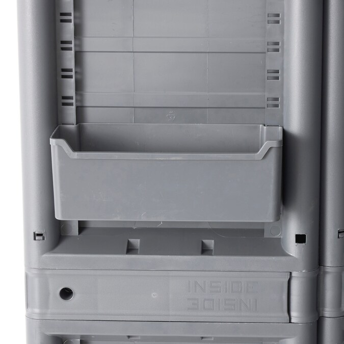 Gracious Living 17-in W x 69-in H Plastic Grey/Black Freestanding Utility Storage Cabinet - Image 10