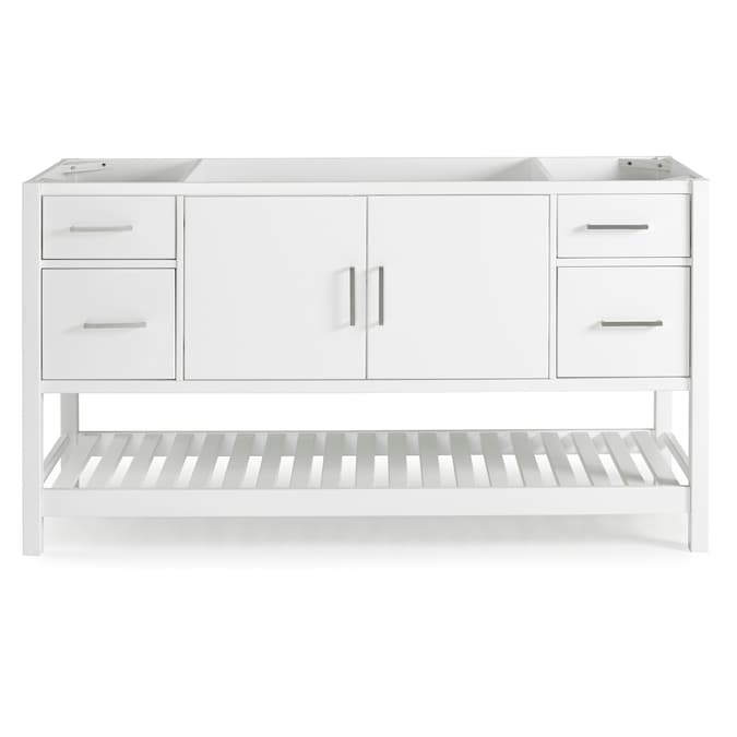 Alaterre Furniture 60-in White Bathroom Vanity Base Cabinet without Top