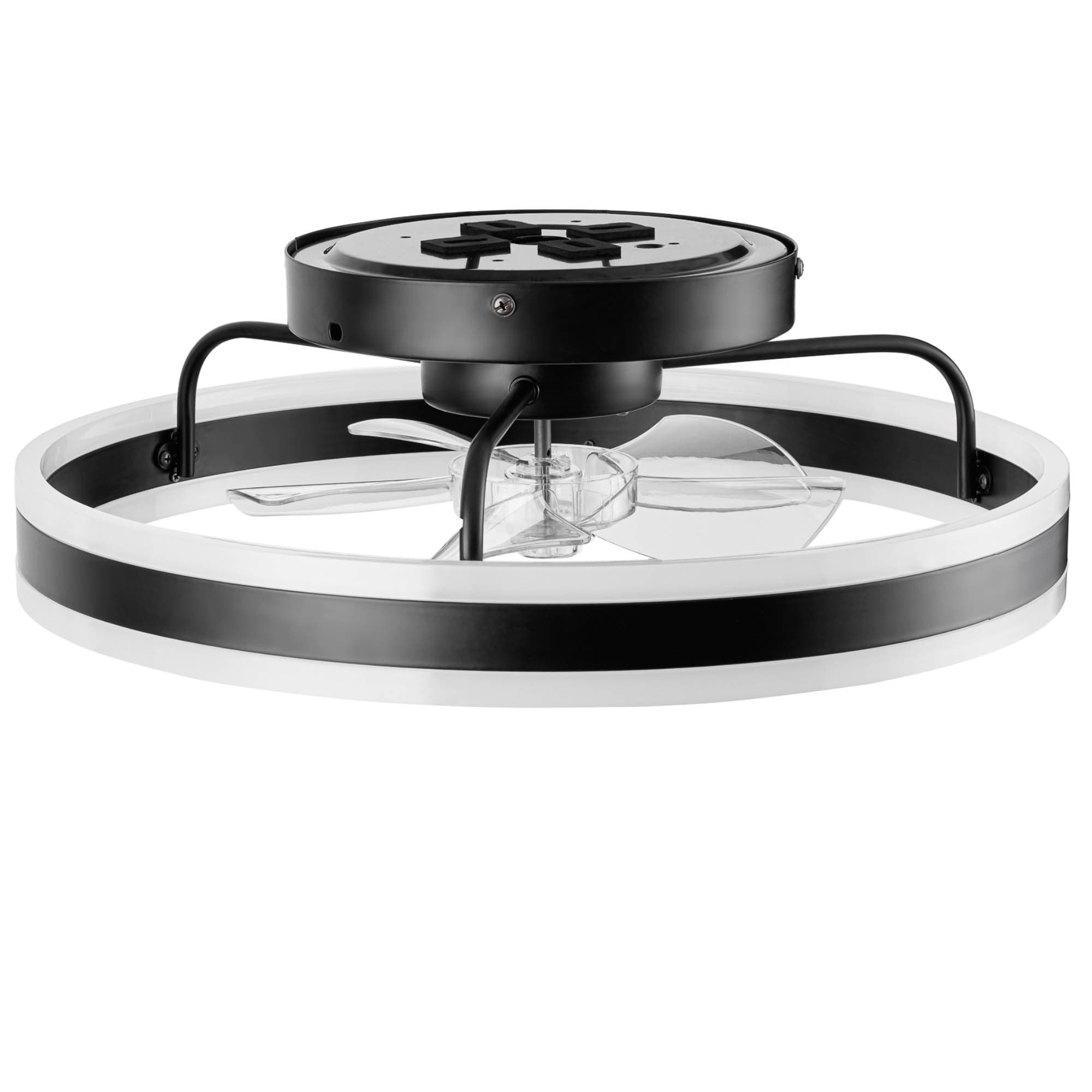 Edenmore 20-in Color-Changing Integrated LED Flush Mount Matte Black with Clear Blades Fandelier Ceiling Fan With Light - Remote Included ( 5 -Blade ) - Image 11