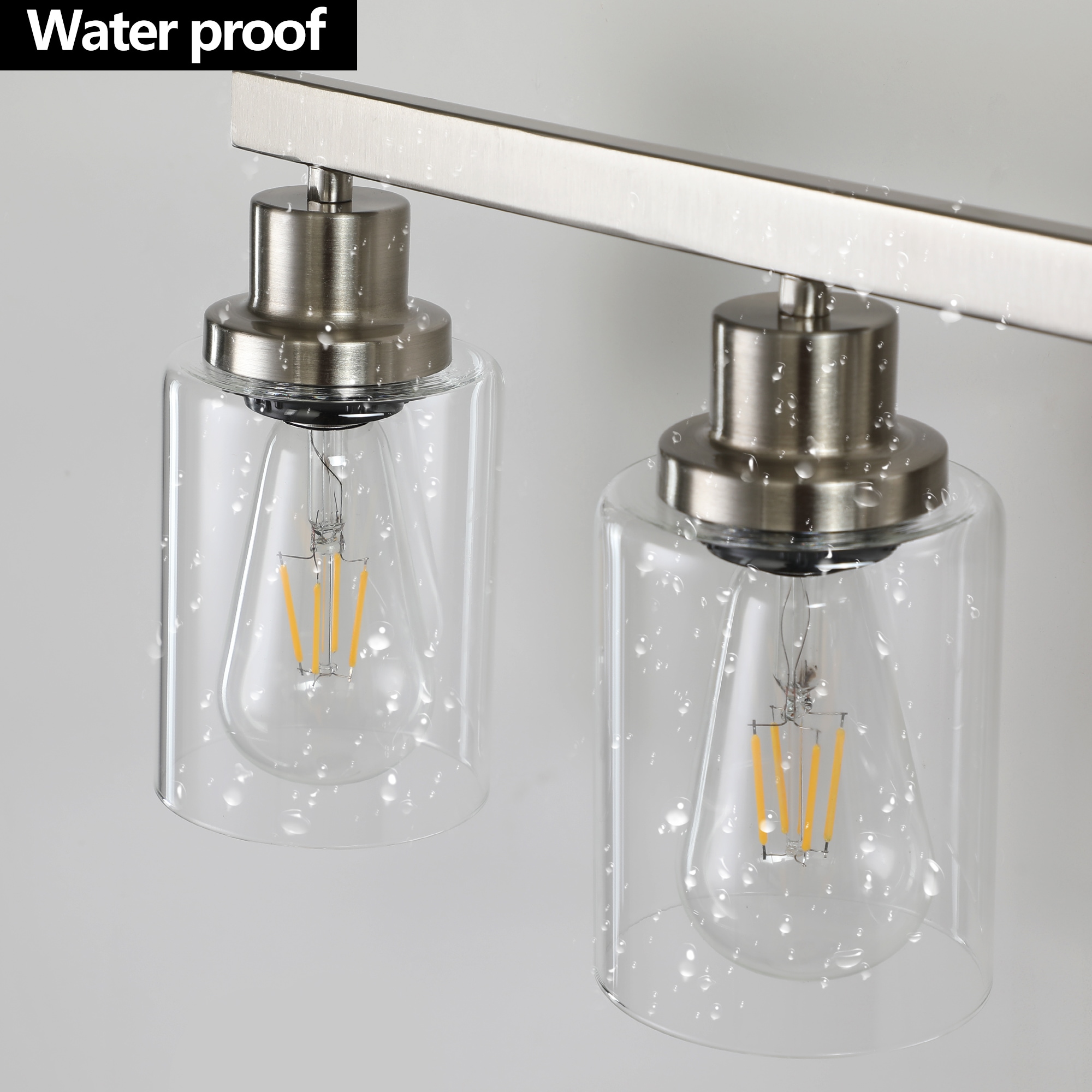 Vanity Light with Clear Glass Shades 51.2-in 8 -Light Brushed Nickel Modern/contemporary Vanity light - Image 11