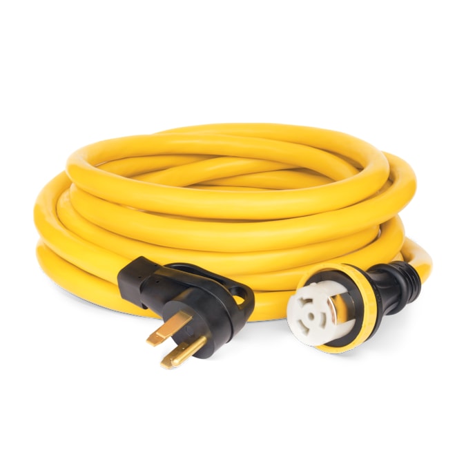 Champion Power Equipment 50-Amp RV Generator 30-ft/1 3 Prong Yellow Outdoor Heavy Duty Locking ExtenSion Cord