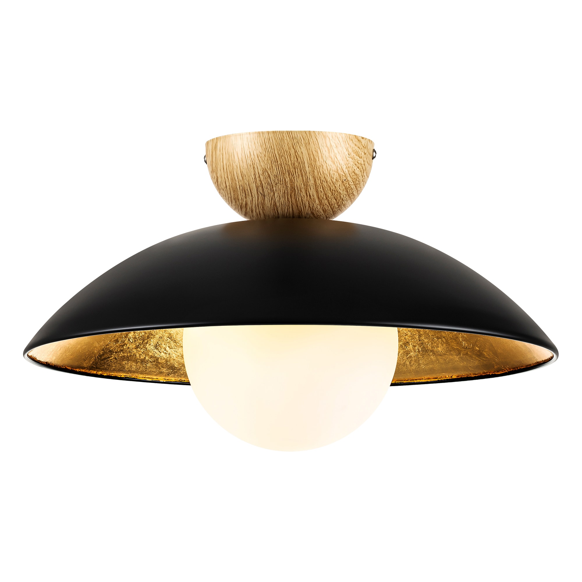 Dylan 1 -Light 14.56-in Black Semi Flush Mount Light - Image 2