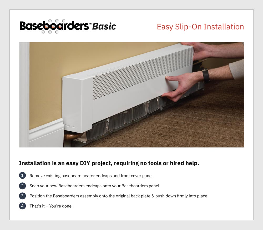 Basic 4-ft Hydronic Slip-on Baseboard Heater Cover - Image 10