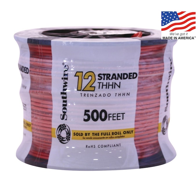 Southwire 500-ft 12-AWG Orange Stranded Copper Thhn Wire (By-the-roll)
