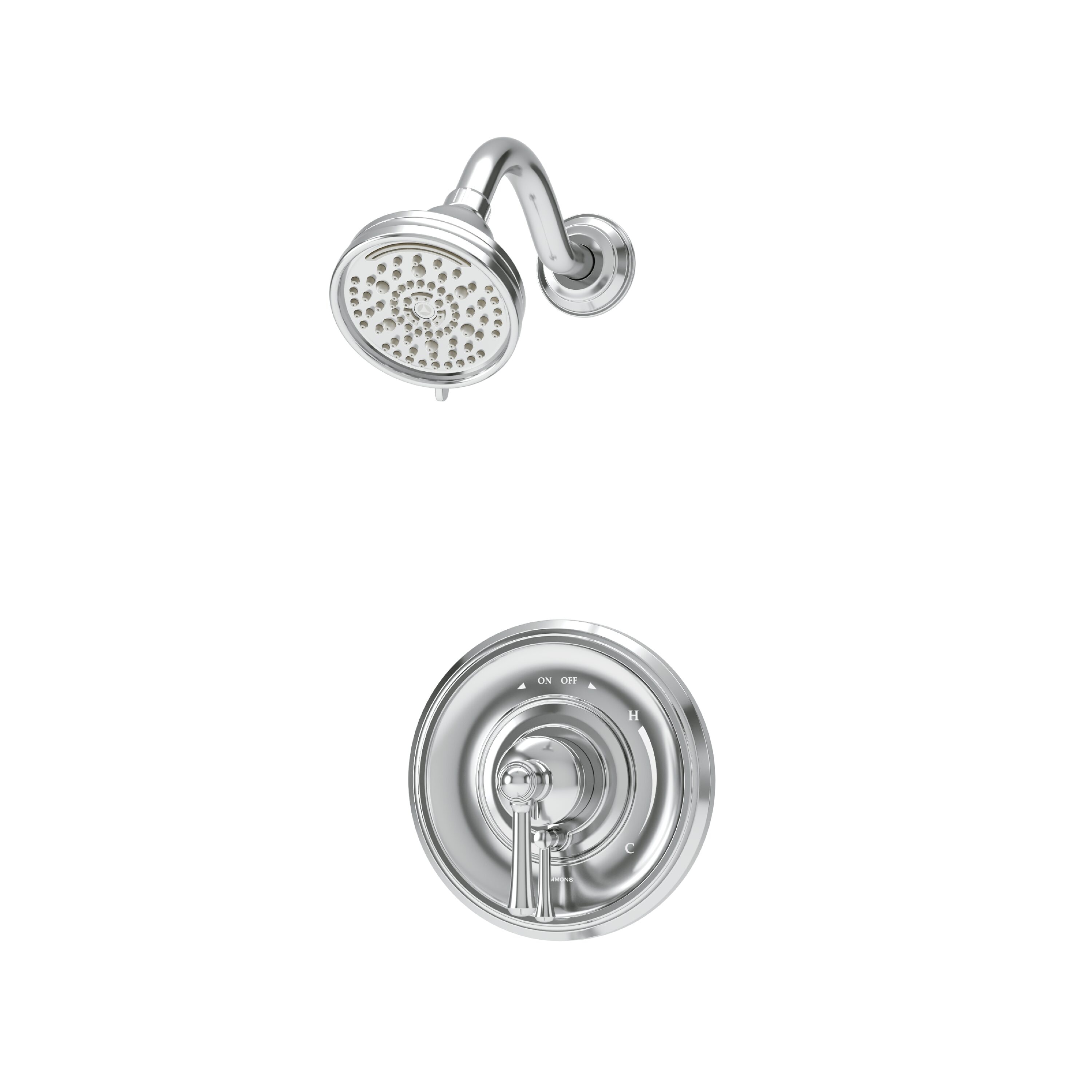 Braston Polished Chrome 1-handle Multi-function 4.07-Inches Round Shower Faucet