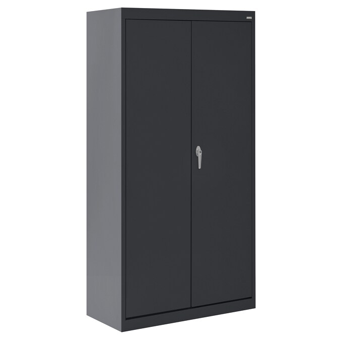 Sandusky 30-in W x 66-in H x 18-in D Freestanding Steel Garage Cabinet in Black
