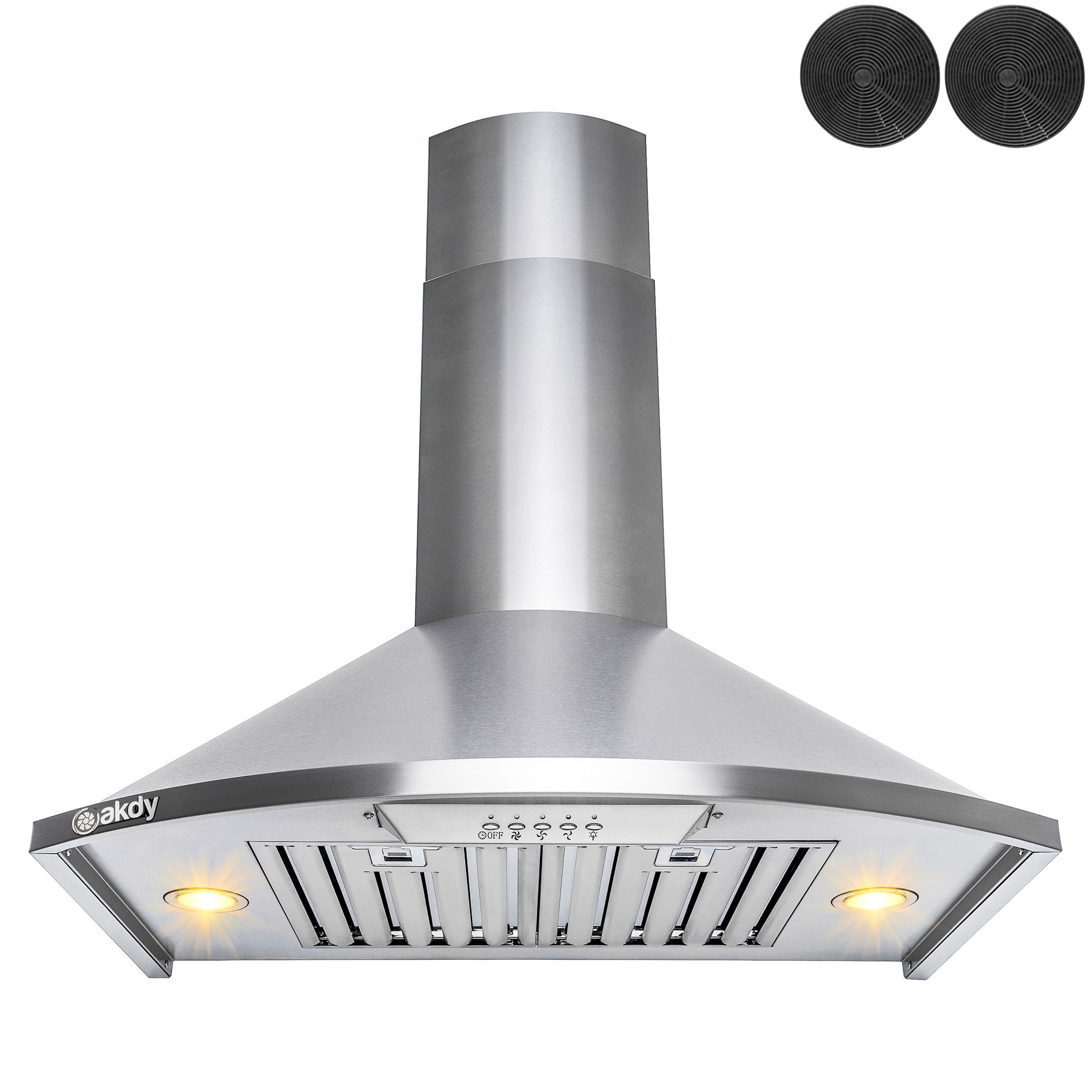 30 inch Convertible 343-CFM Stainless Steel Wall-Mounted Range Hood with Charcoal Filter