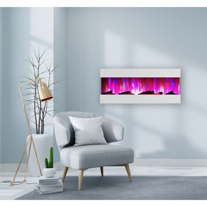 Cambridge 50-in W White LED Wall-mount Electric Fireplace with Remote Control Included - Image 7