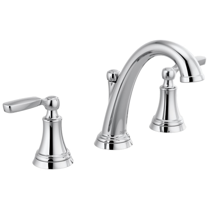Delta Woodhurst Chrome Widespread 2-Handle WaterSense Bathroom Sink Faucet with Drain