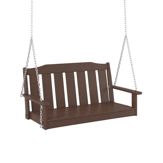 allen + roth by POLYWOOD Oakport 2-person Mahogany Hdpe Outdoor Swing