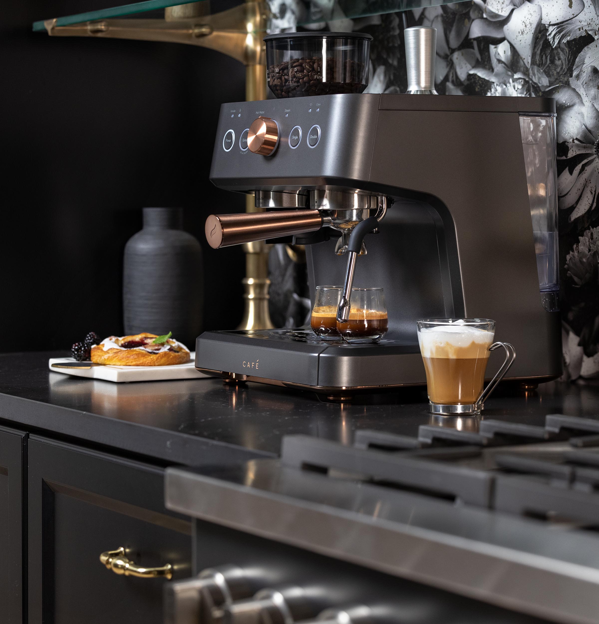 Bellissimo Semi automatic Stainless steel Programmable Wi-Fi Espresso Machine with Drip Tray ( Matte Black ) - Image 9