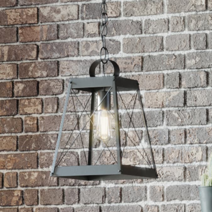 Progress Lighting Bradberry Matte Black Farmhouse Square Mini Hanging Pendant Light