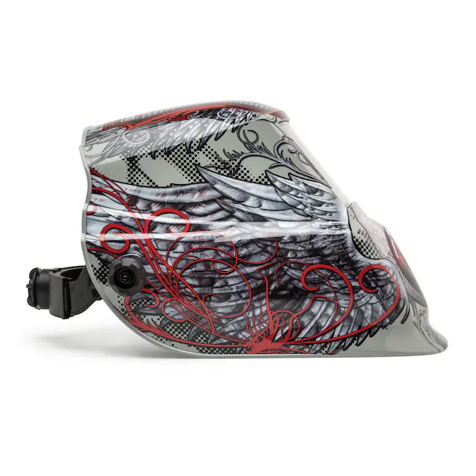 Lincoln Electric Auto Darkening Variable Shade White and Red Welding Helmet - Image 3
