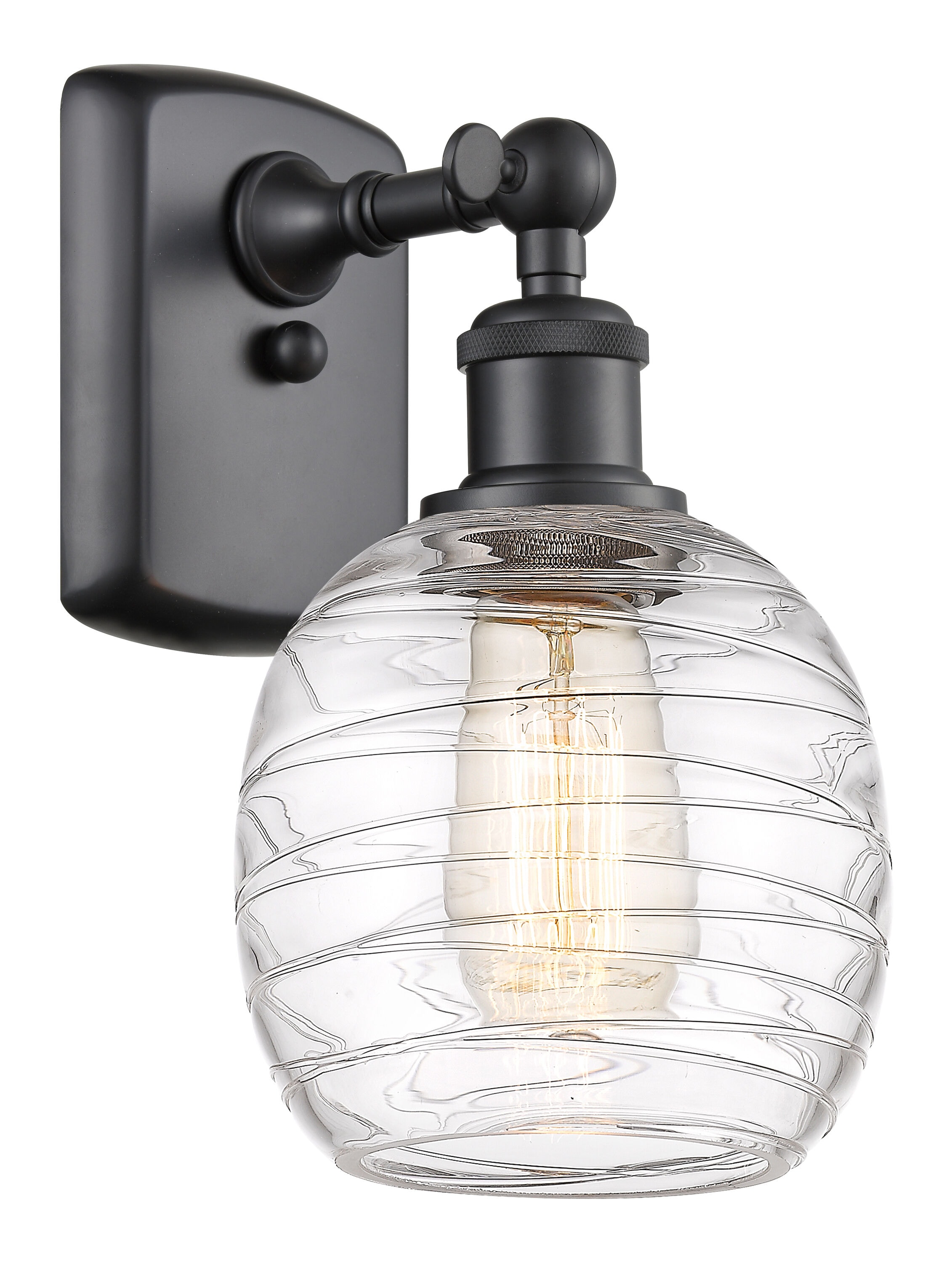 Belfast 6-in W 1 -Light Matte Black Industrial Wall Sconce