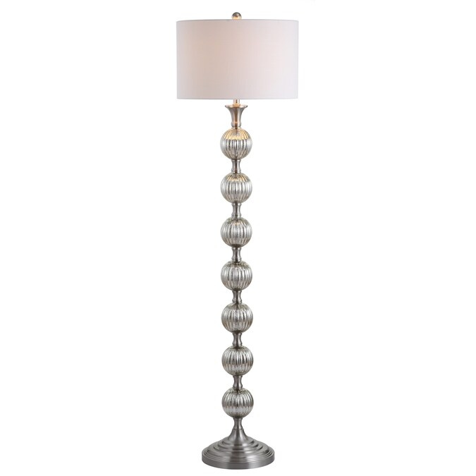 JONATHAN  Y Oslo Glass/Metal Transitional 60.5-in Mercury Silver Shaded Floor Lamp