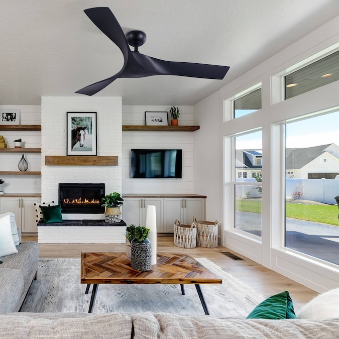 CO-Z 52-in Black Indoor Ceiling Fan and Remote (3-Blade)