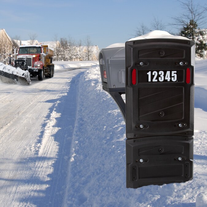 Simplay3 Total Defense Mailbox Shield - Black Post-Mount Mailbox Cover with Address Numbers and Reflective Decals - Image 5