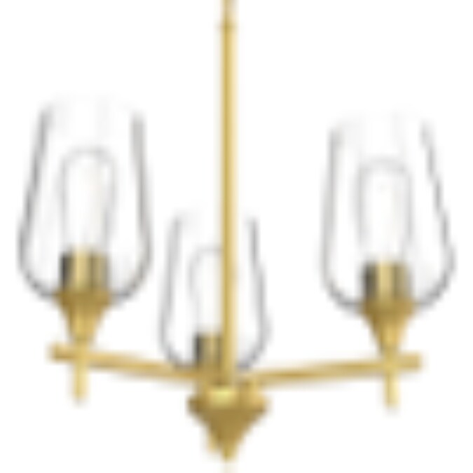 allen + roth Meredith 3-Light Satin Gold Modern/Contemporary Dry rated Chandelier