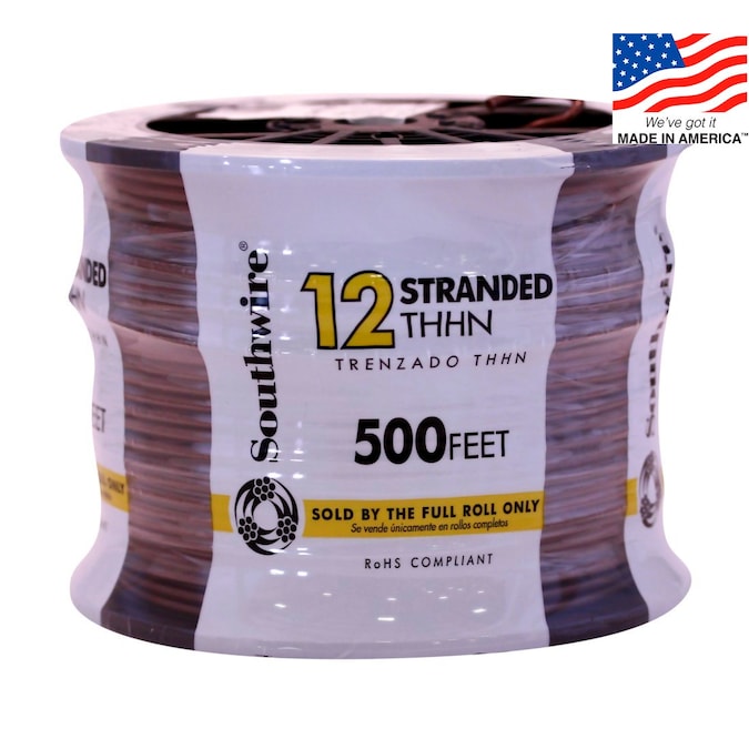 Southwire 500-ft 12-AWG Red Stranded Copper Thhn Wire (By-the-roll)