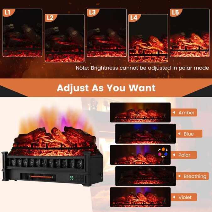 BABOOM 26-in W Black Infrared Quartz Corner or Flat Wall Electric Fireplace with Remote Control Included - Image 10