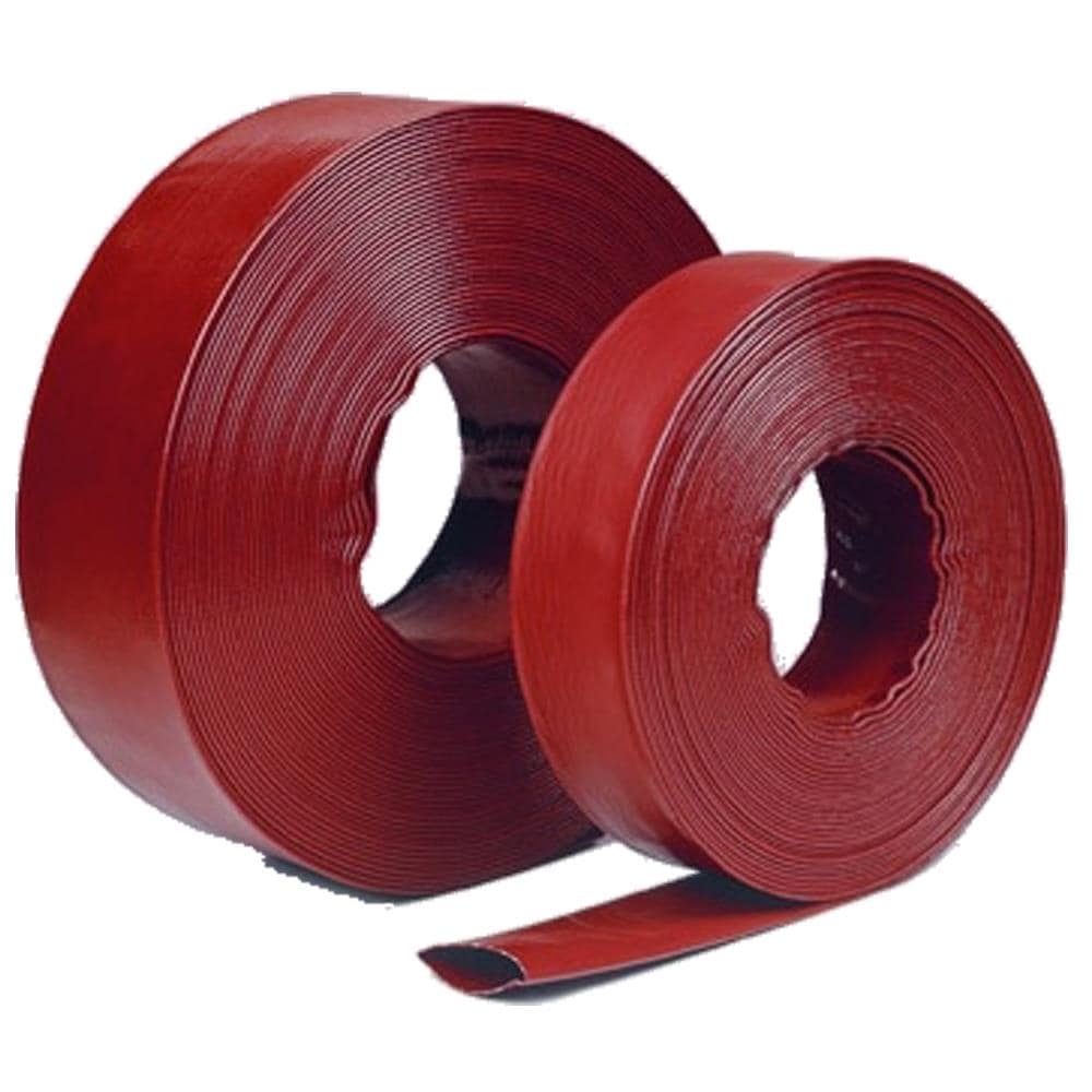 2-in ID x 100-ft PVC Red Flat discharge hose