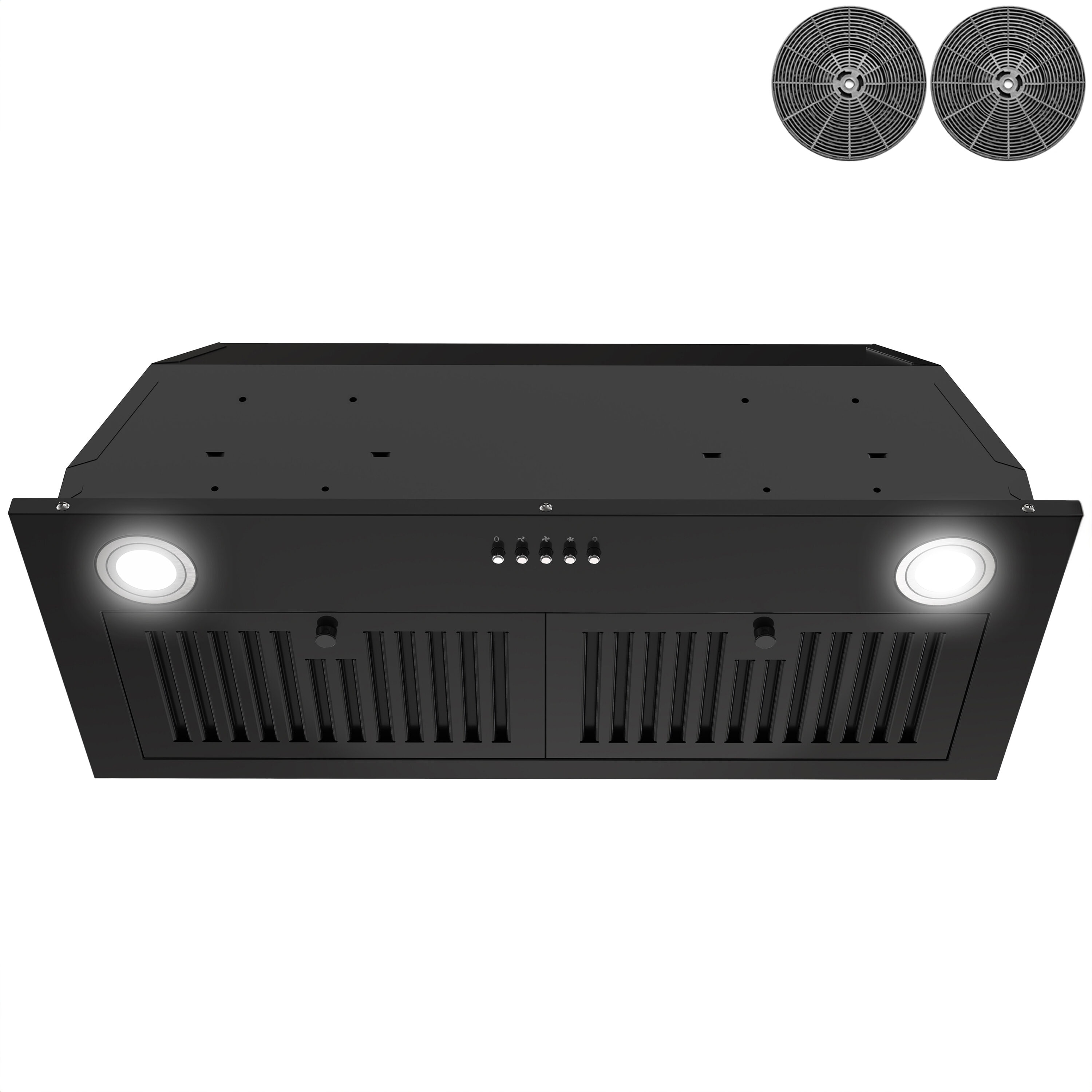 30 inch Convertible 319-CFM Black Insert Under Cabinet Range Hood with Charcoal Filter