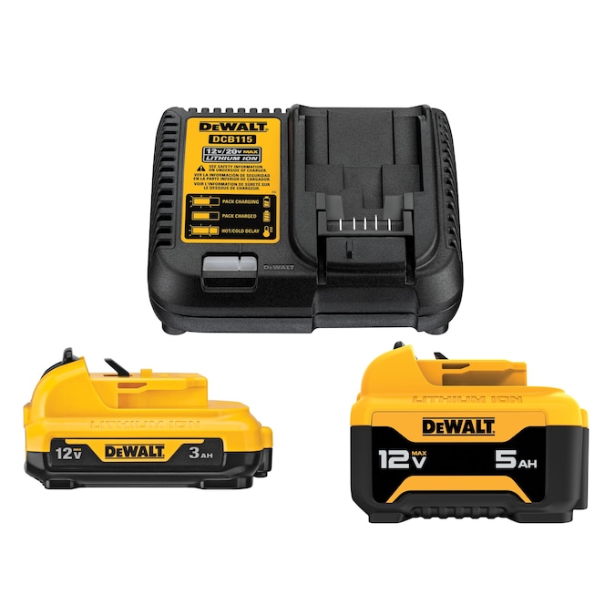DEWALT 12-V 2-Pack Lithium-ion Battery and Charger (3 Ah and 5 Ah)