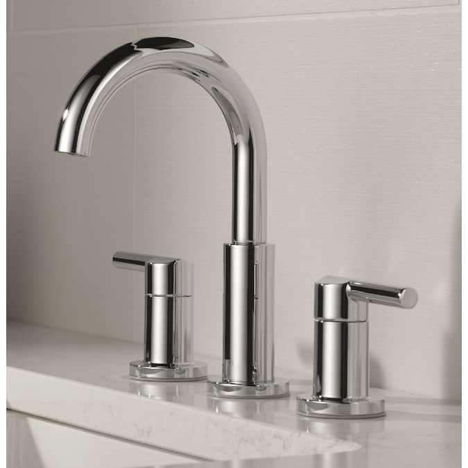 Delta Nicoli Chrome Widespread 2-Handle WaterSense Bathroom Sink Faucet with Drain