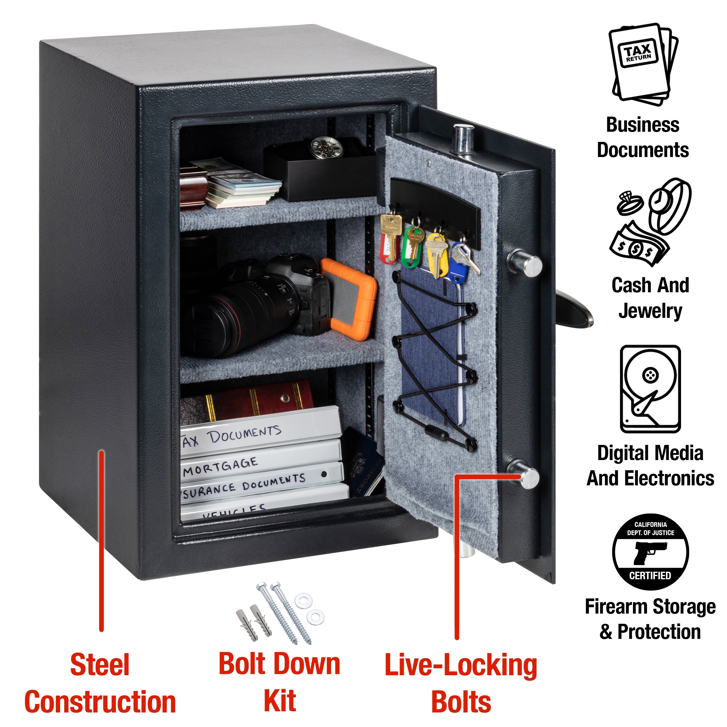 2.18-cu ft Safe box with Electronic/Keypad Lock - Image 4