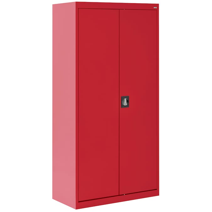 Sandusky 36-in W x 72-in H x 18-in D Freestanding Steel Garage Cabinet in Red
