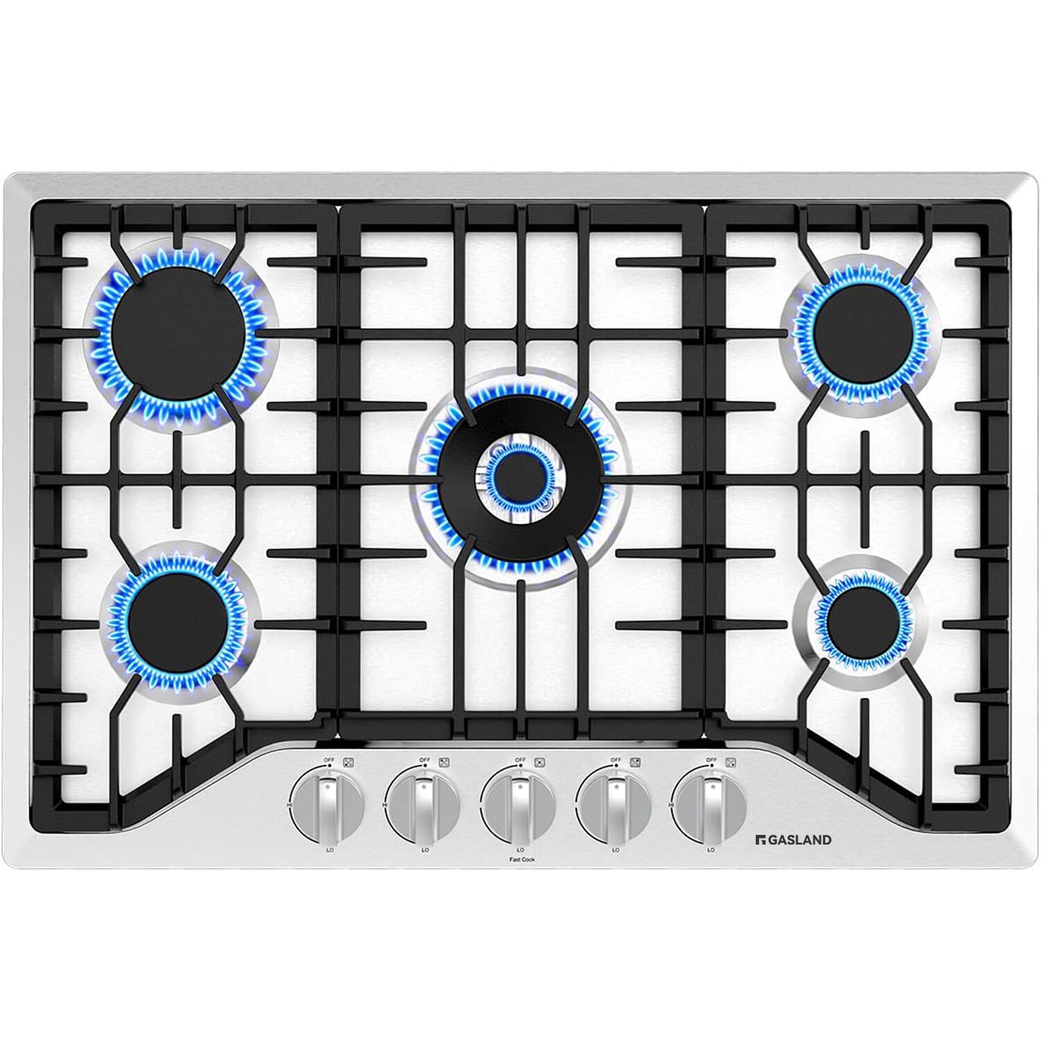 Gas Stovetop 30-in 5 burners Stainless steel Gas Cooktop