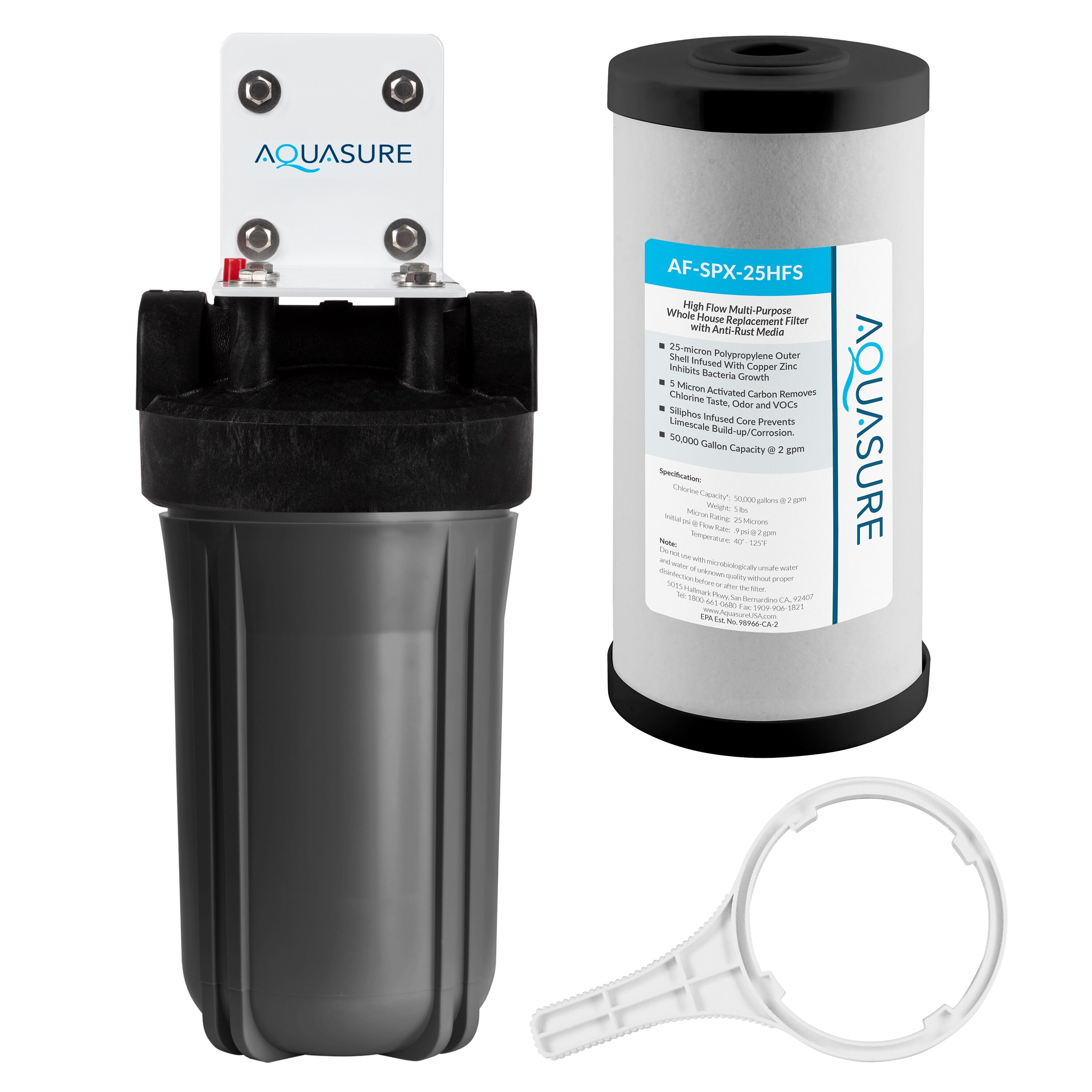 Fortitude V2 Siliphos Triple-stage 2-GPM Coconut shell carbon Soft water Whole House Water Filtration System