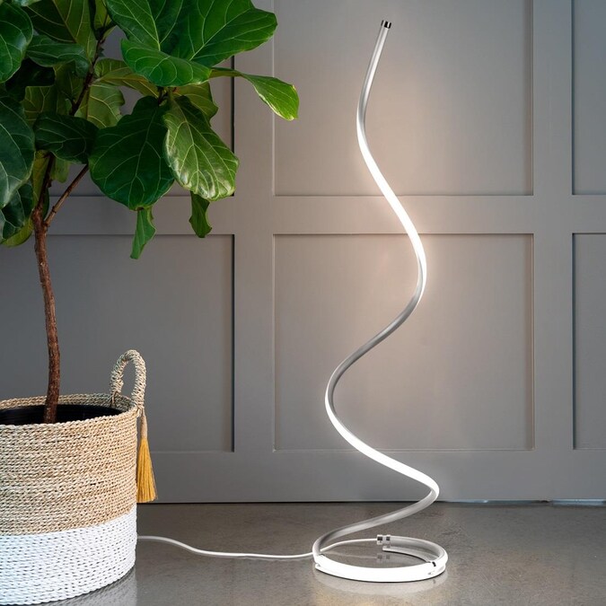 Brightech 38-in Silver Swing-arm Floor Lamp