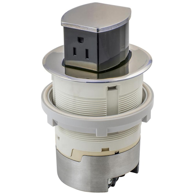 Hubbell Bryant 15-Amp 125-volt Tamper Resistant Recessed Pop-out Residential/Commercial Duplex Outlet, Nickel