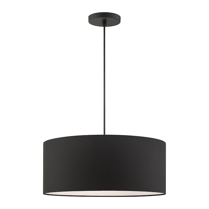 Livex Lighting Bainbridge 3-Light Black Modern/Contemporary Drum Medium Hanging Pendant Light