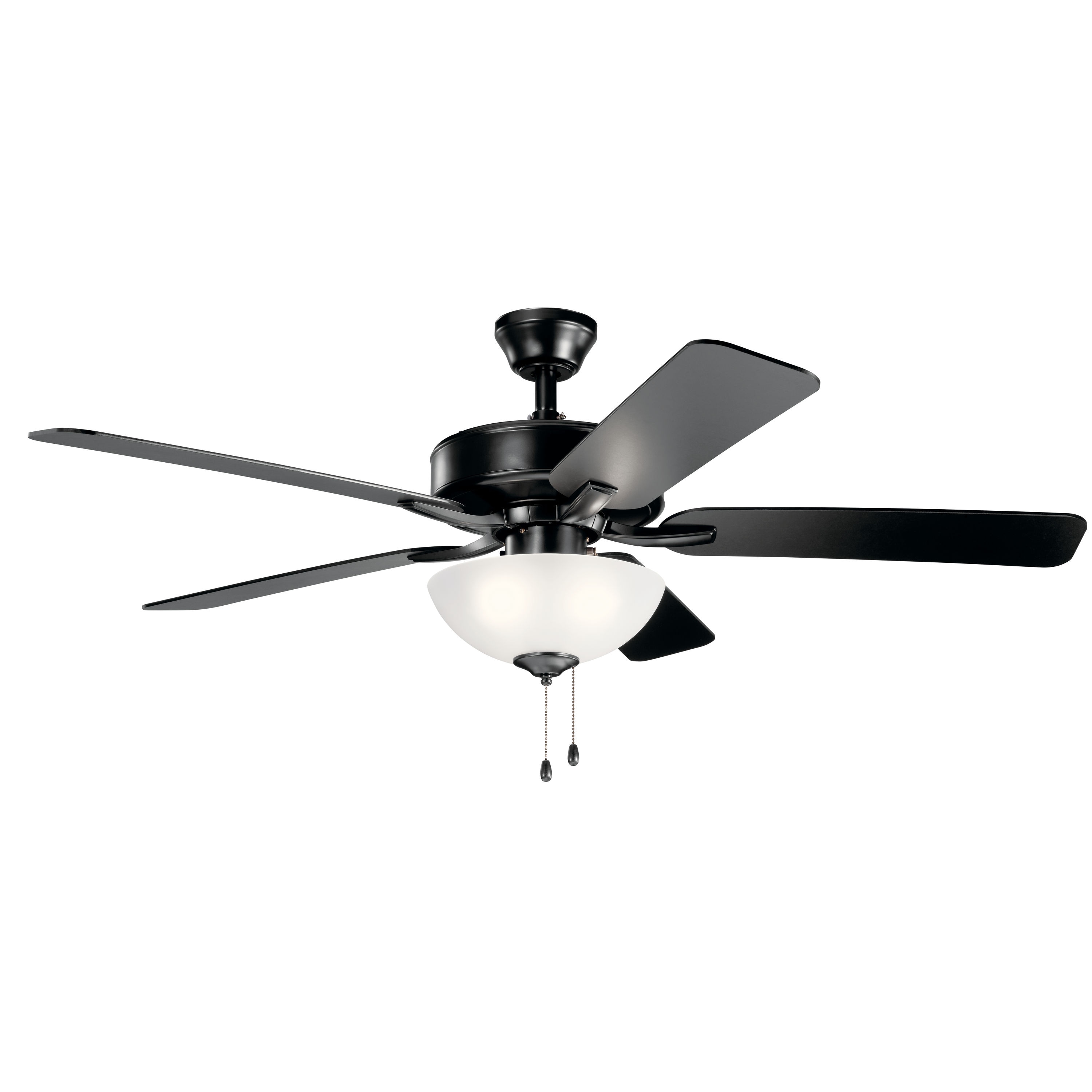Basics Pro Select 52-in Satin Black with Satin Black/Silver Blades Ceiling Fan With Light ( 5 -Blade )