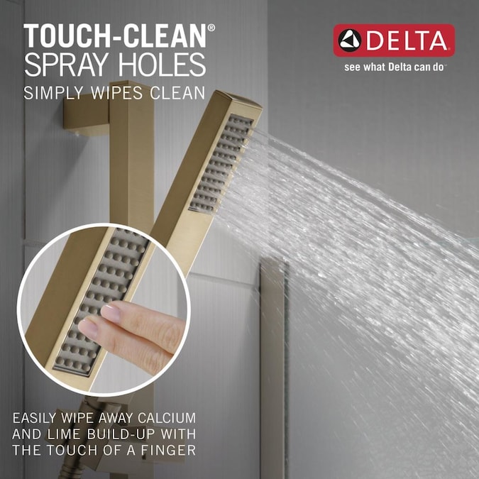 Delta Vero Champagne Bronze 1.38-in Rectangle Handheld Shower Head 1.75-GPM (6.6-LPM) - Image 4