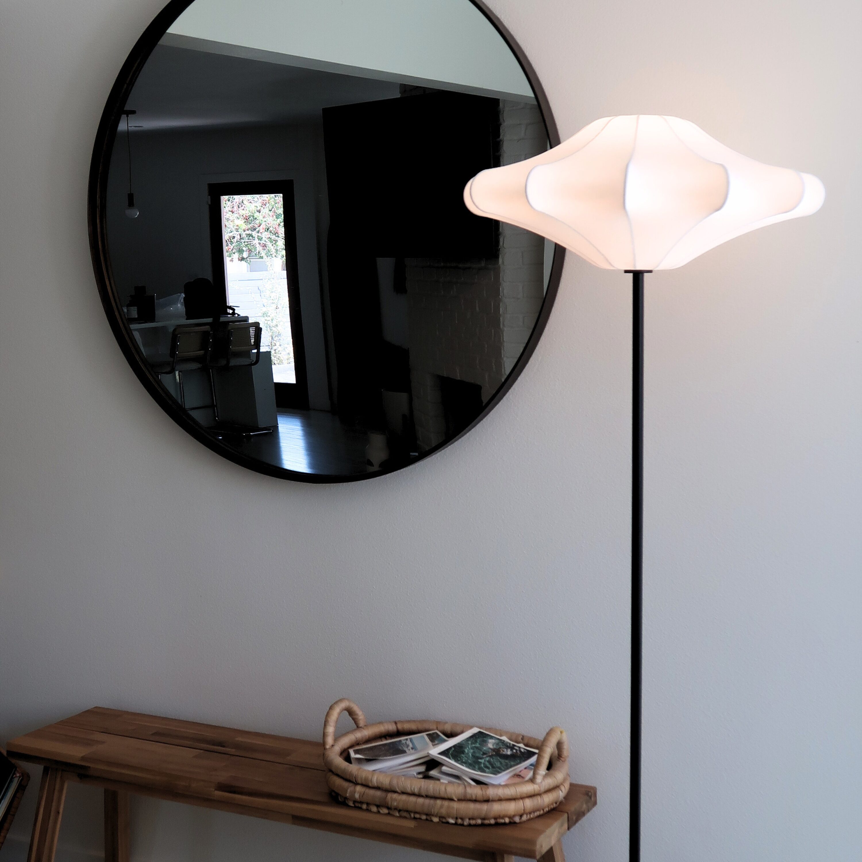 67-in Classic Black Standard Floor Lamp with Resin Shade