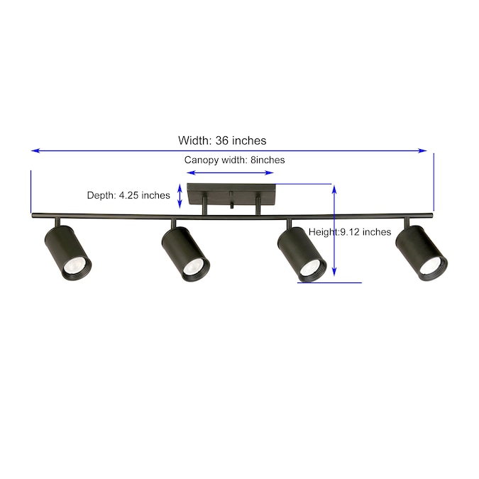 allen + roth Mason 36-in 4-Light Matte Black dimmable Gu10 Pin Base Traditional Track Bar - Image 9