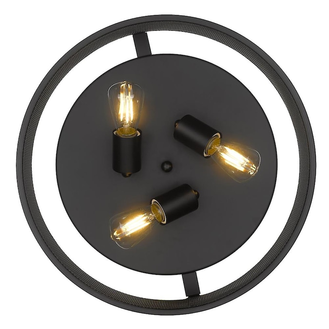 Golden Lighting Channing 3-Light Matte Black Flush Mount Light - Image 3
