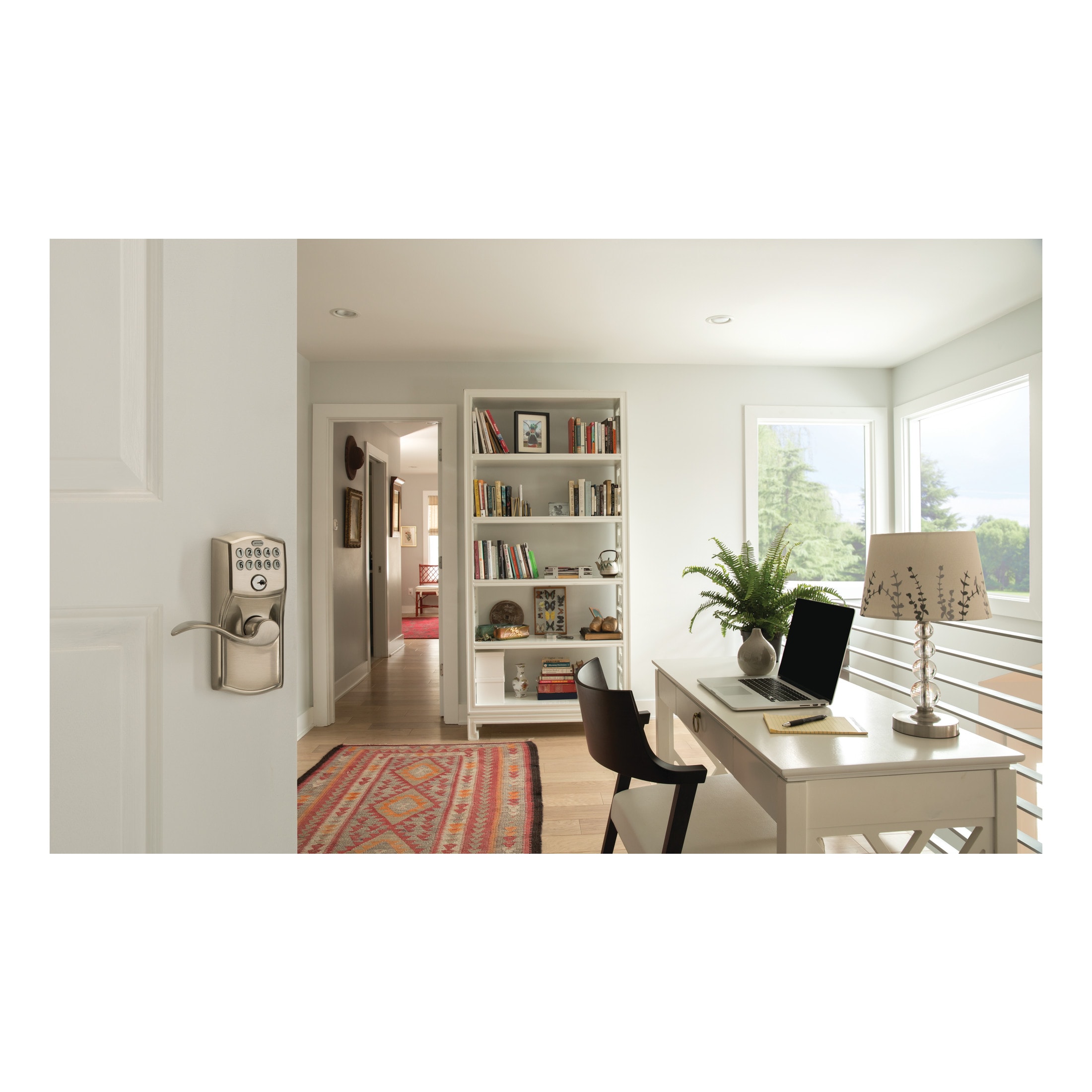 Camelot-Accent Satin Nickel Electronic Handle and Keypad - Image 2