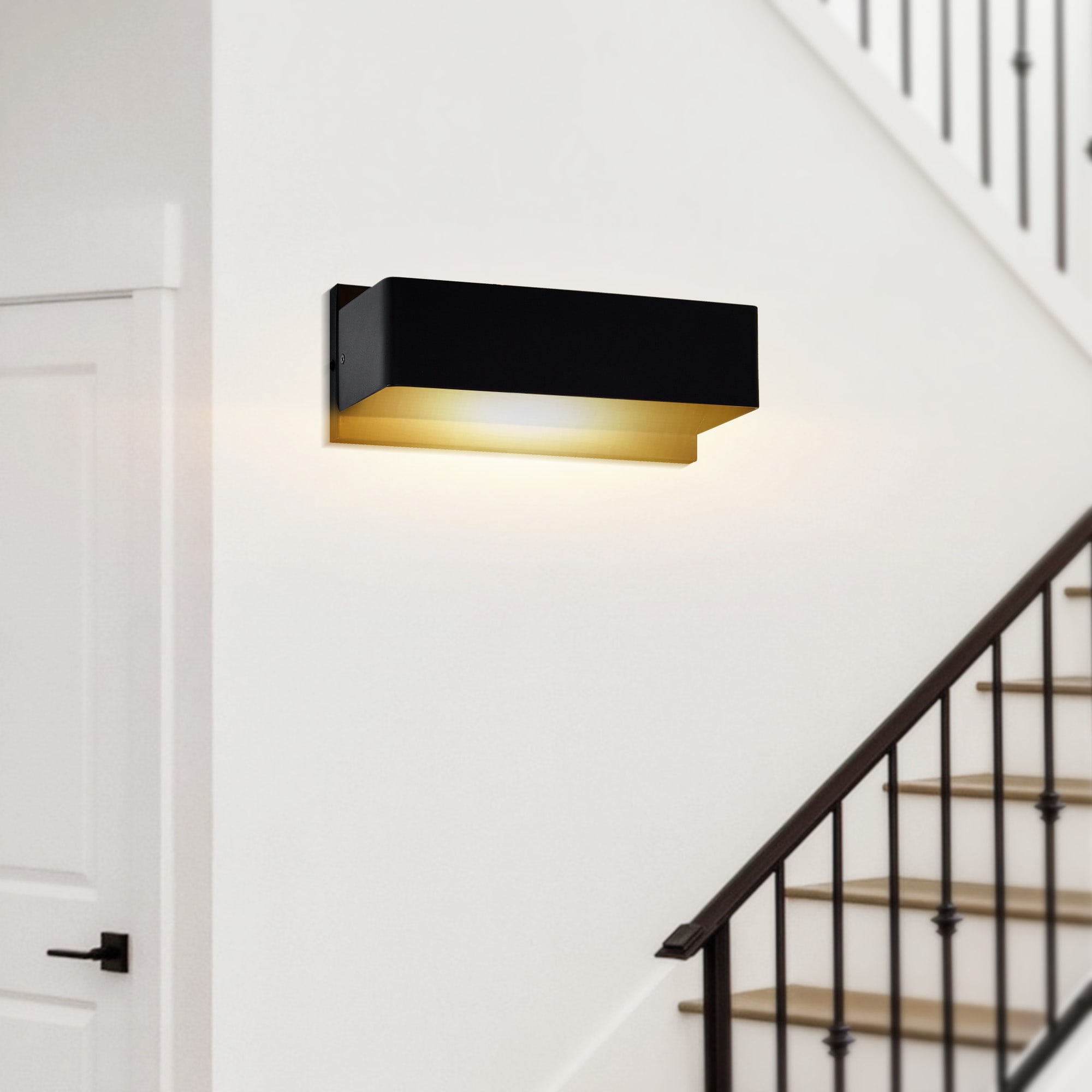 Lilliana 12-in W 1 -Light Black Integrated LED Wall Sconce