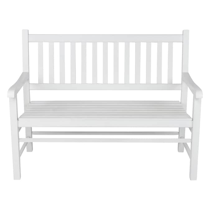Shine Company 48-in W x 38.75-in H White Garden Bench
